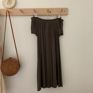Off The Shoulder Olive Dress
